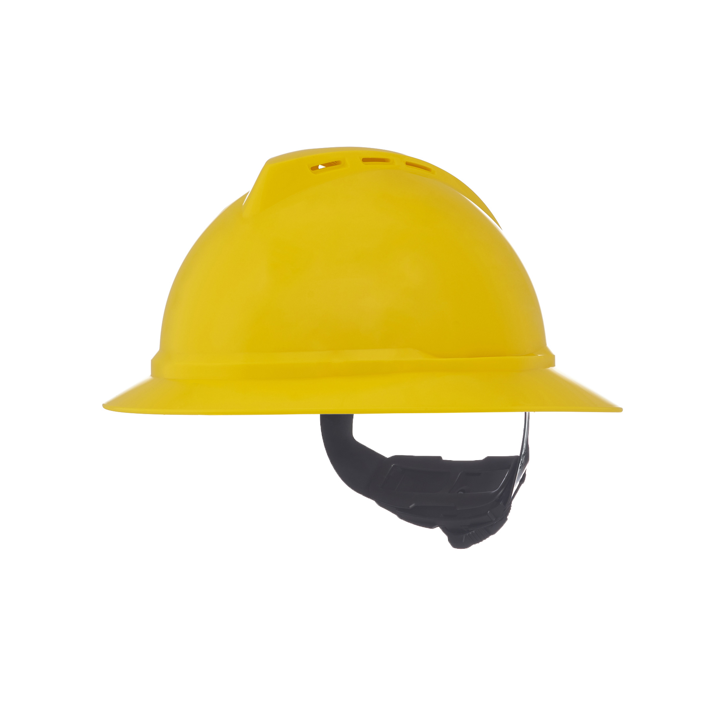 V-Gard 500 Hat, Yellow Vented, 4-Point Fas-Trac III
